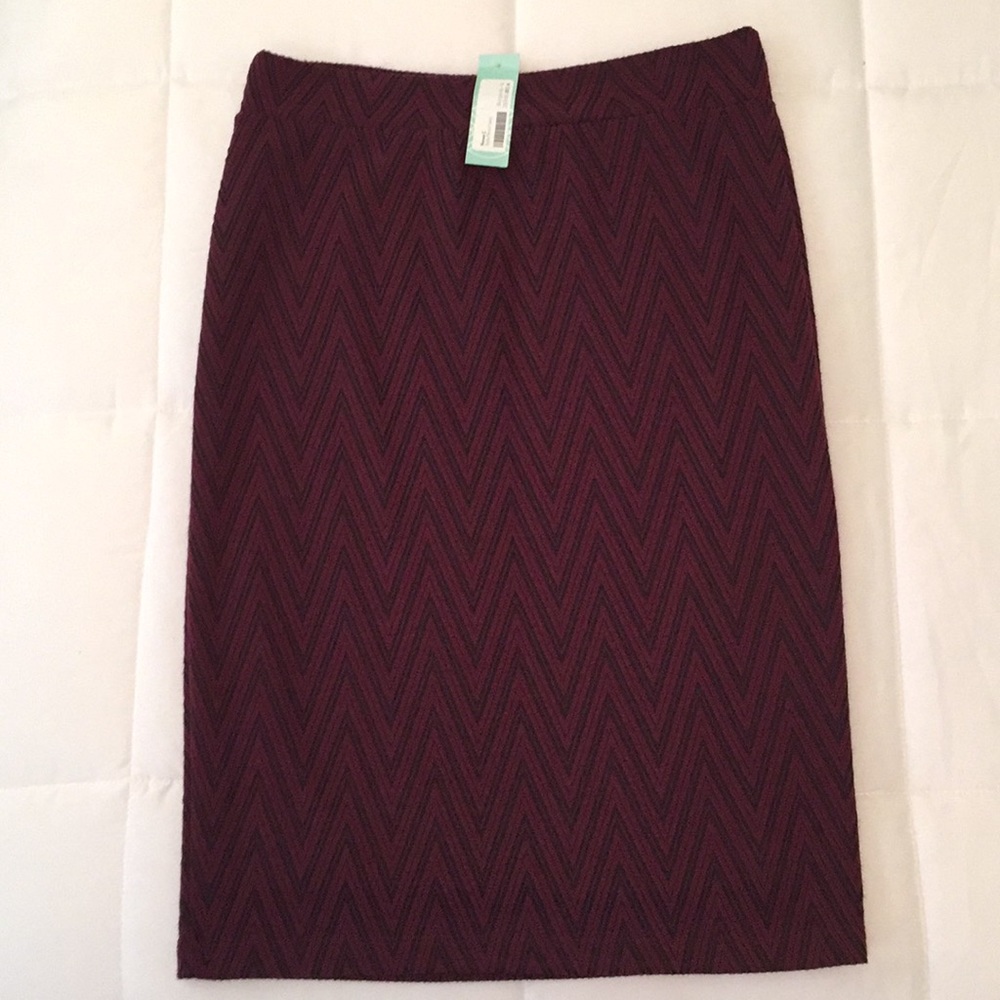 RENEE C.  Burgundy / black pencil skirt